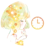 analog clock flowery kiss android application logo